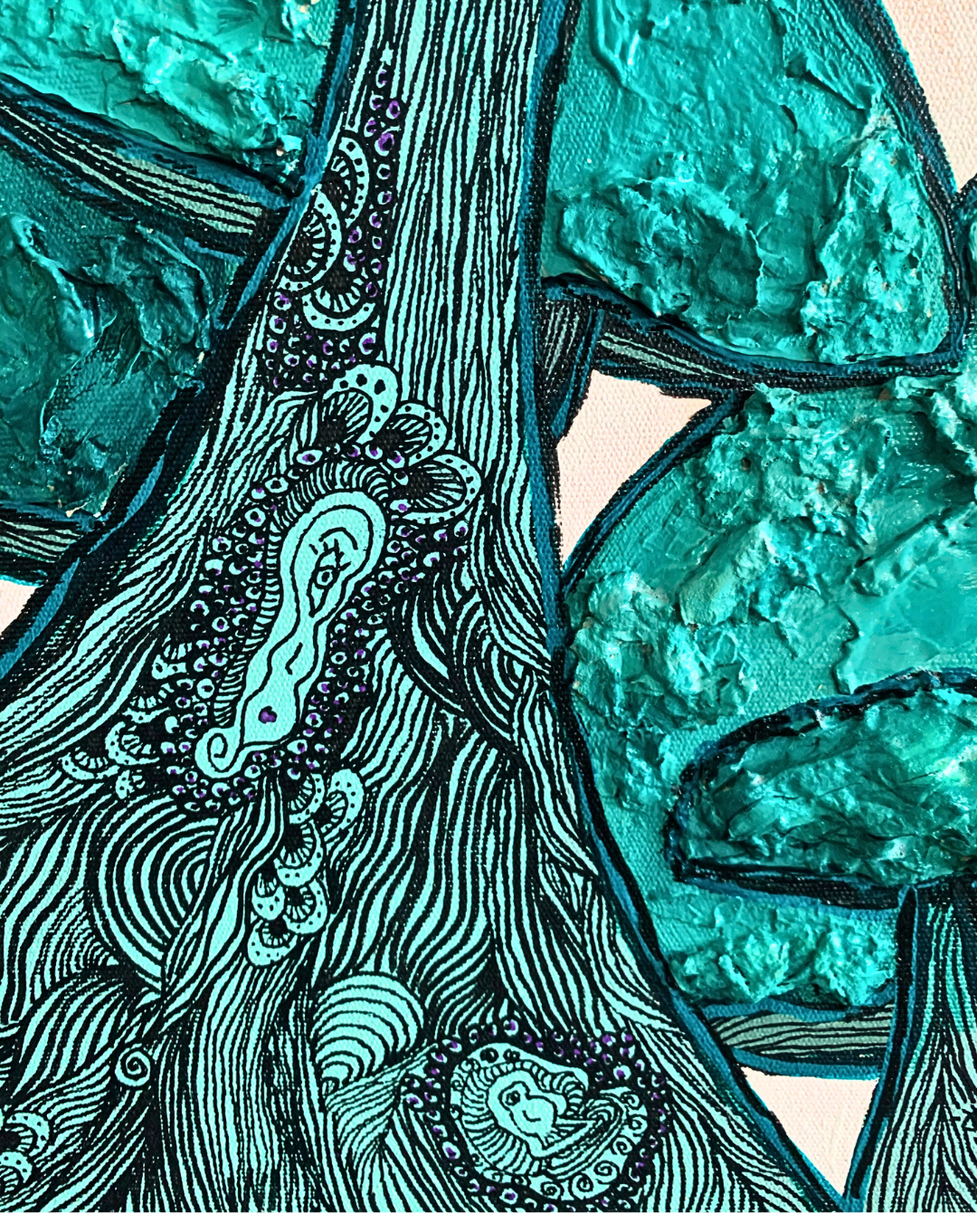 Re-Born 90x115cm Signature Mixed Media Fungi Artwork