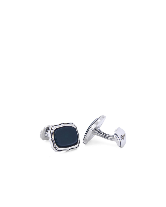 Rectangle Radius Gs Fx Silver Cufflinks