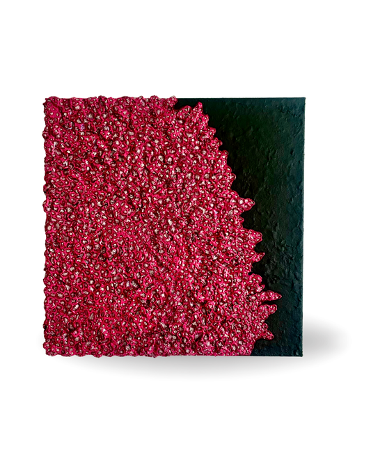 Red Moss 50x50cm 3D Eco-Organic Mixed Media Painting
