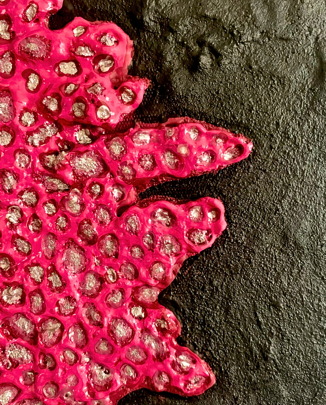 Red Moss 50x50cm 3D Eco-Organic Mixed Media Painting