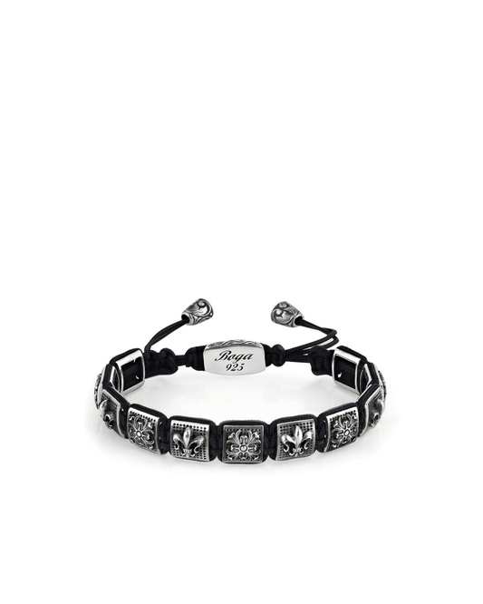 Rosette/Fleur De Lis 11mm Men’s Silver Bracelet