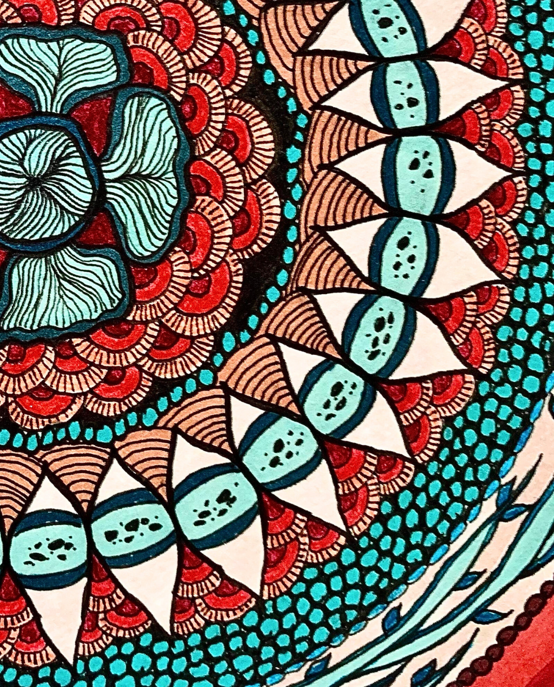 Round One 20x20cm Neo-Organic Surrealist Drawing