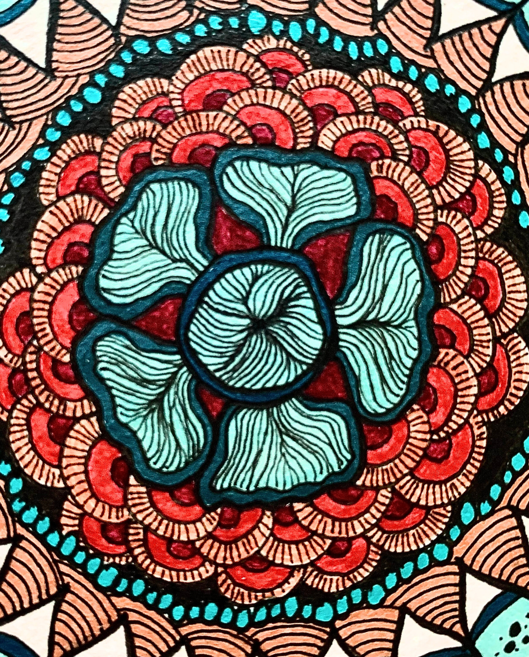 Round One 20x20cm Neo-Organic Surrealist Drawing