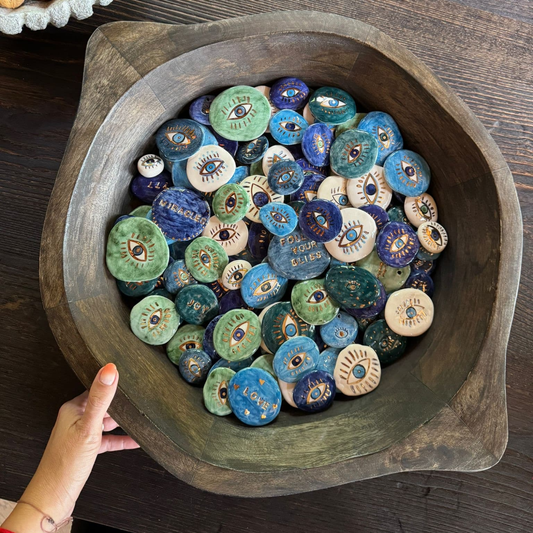 Motivasyon Set — Handmade Ceramic Decorative Eye Beads (100 Pieces)