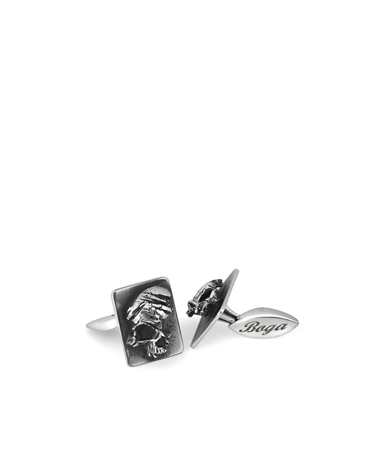Scar Skull Silver Cufflinks