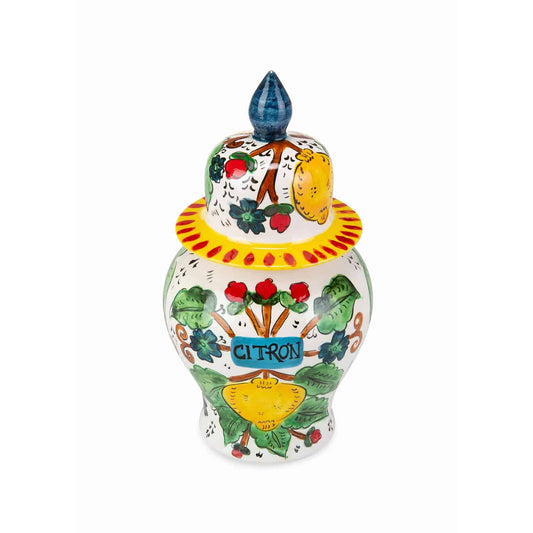 Sicilian Lemon Handmade Decorative Large Ceramic Vase (35 cm)