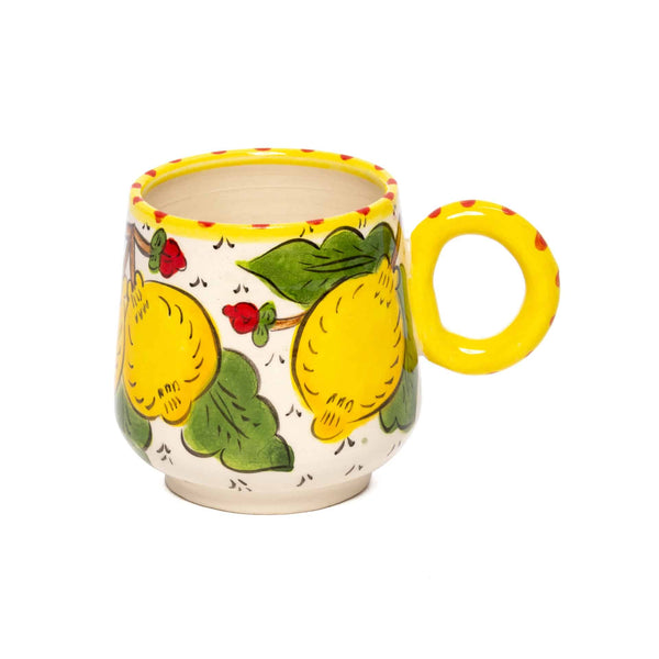 Sicilian Lemon Handmade Ceramic Handle Mug