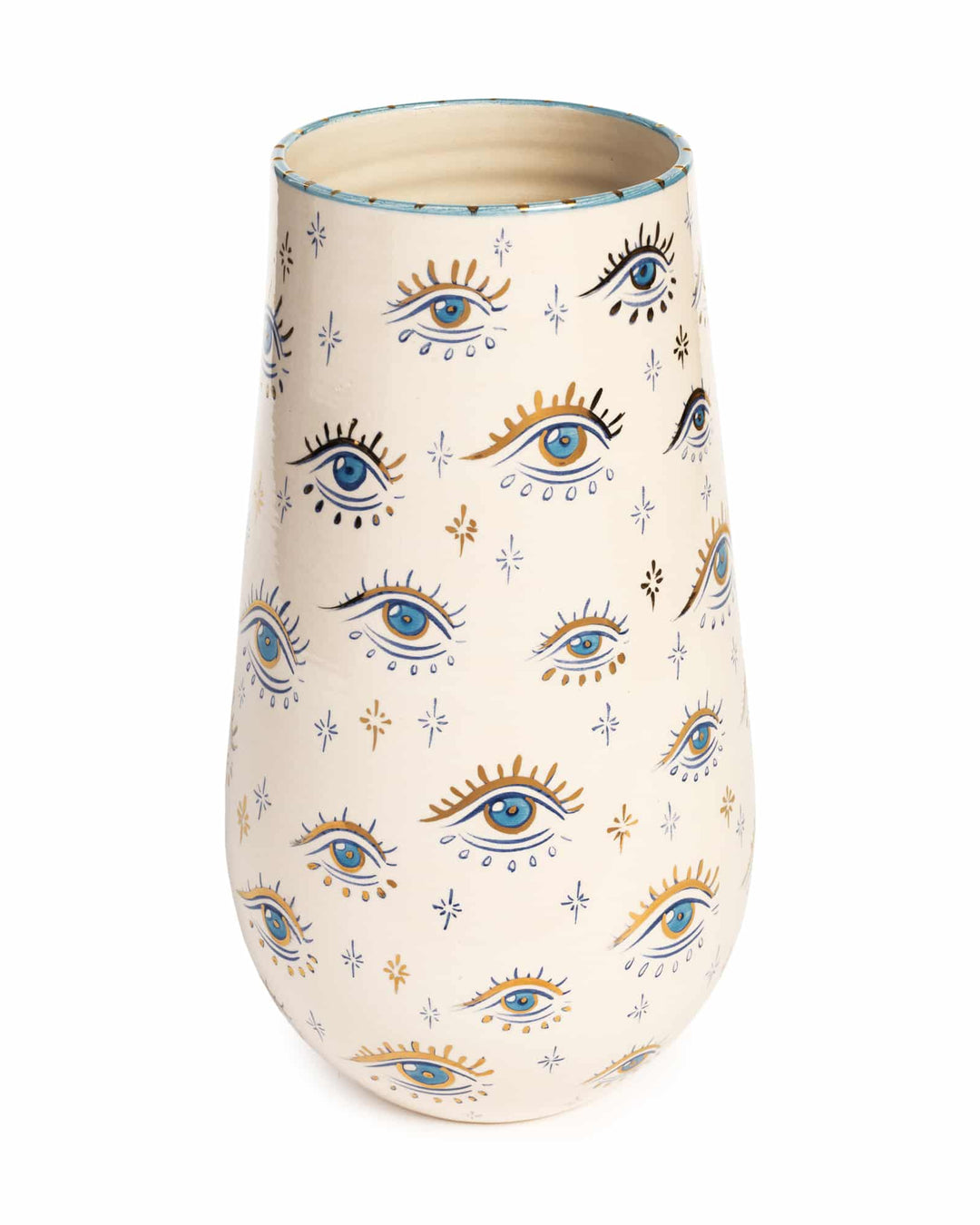 Inner Eye Handmade Signature Eye Ceramic Vase with 24K Gold Detail