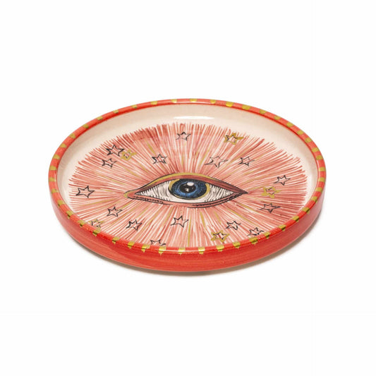 Inner Eye Handmade Signature Eye Pink Ceramic Mini Plate