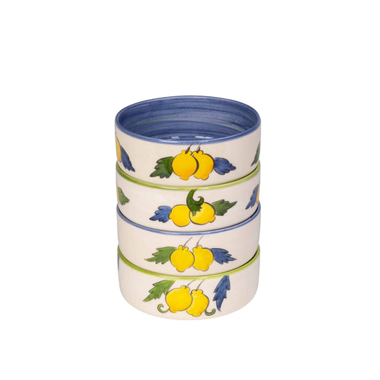 Sorrento Lemon Handmade Ceramic Midi Bowl Set of 4