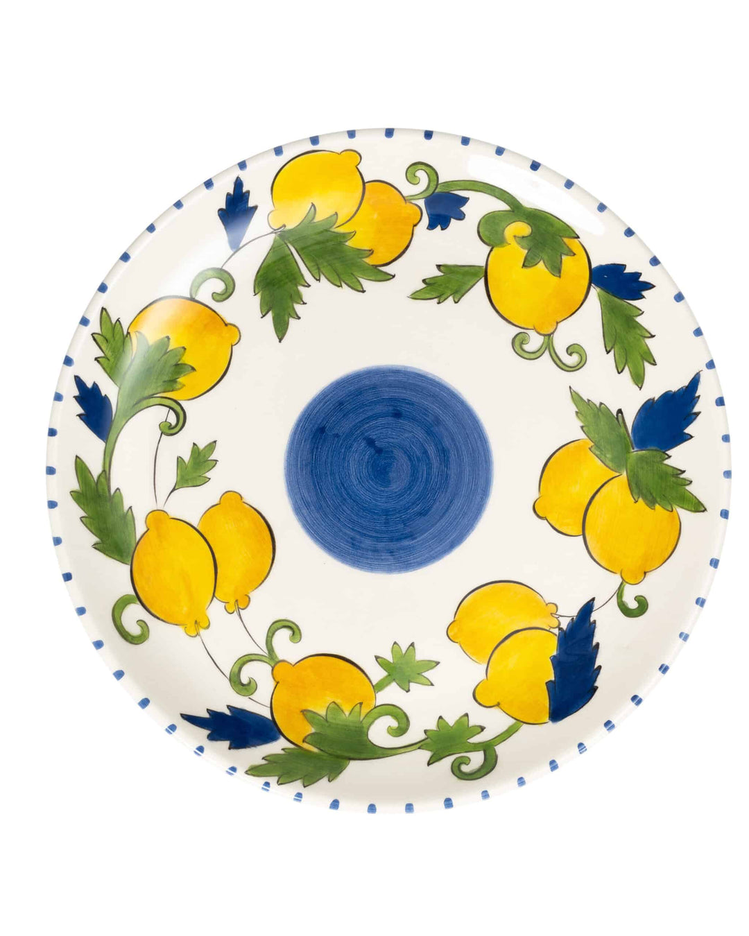 Sorrento Lemon Handmade Ceramic Striped Dinner Plate 30 cm