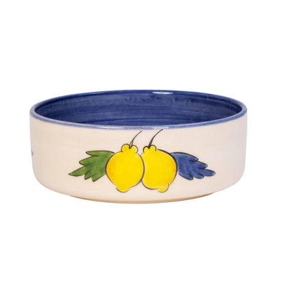 Sorrento Lemon Handmade Ceramic Blue Midi Bowl