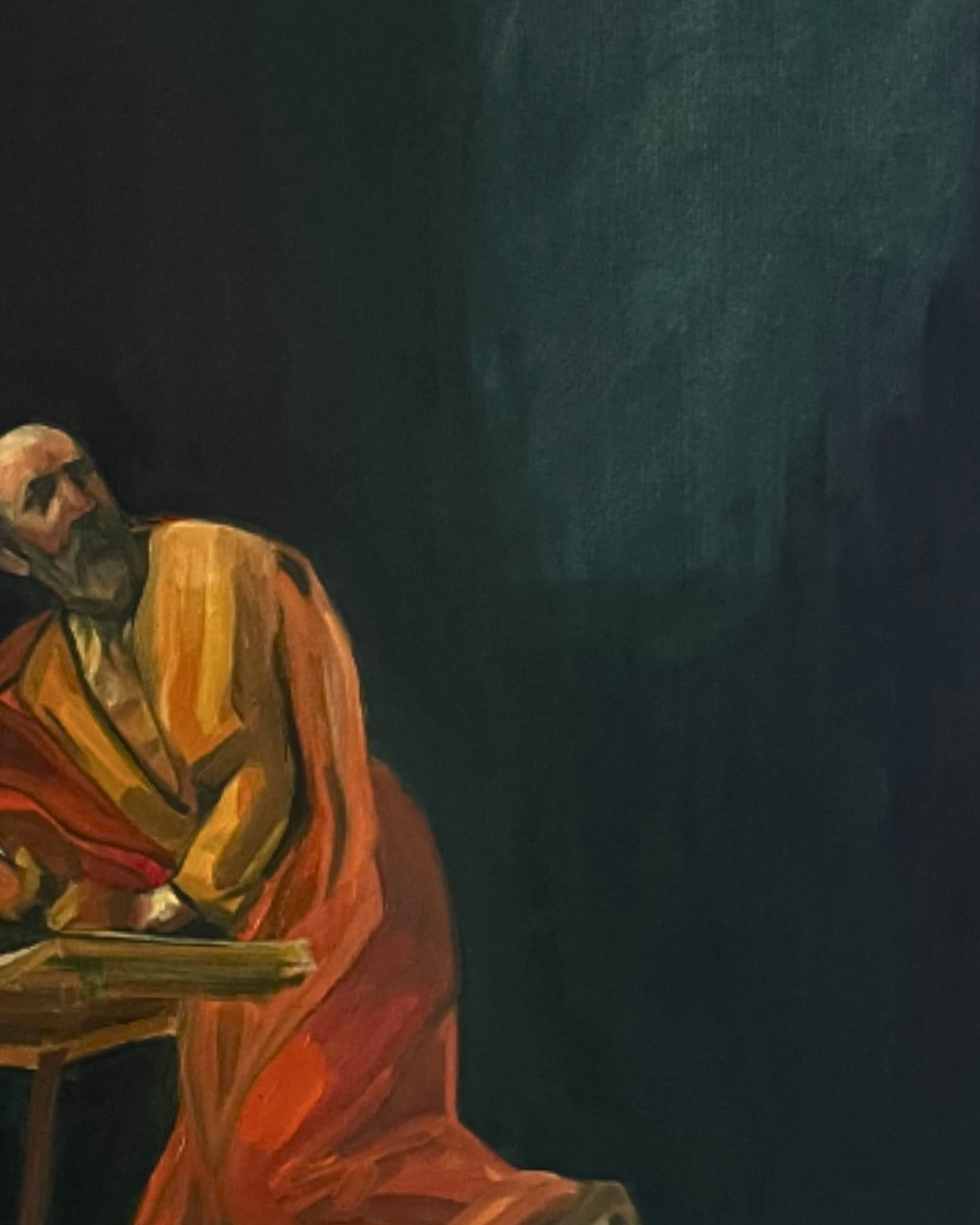 St. Matteous 40×60cm Figurative Expressionism Surrealism Oil Painting