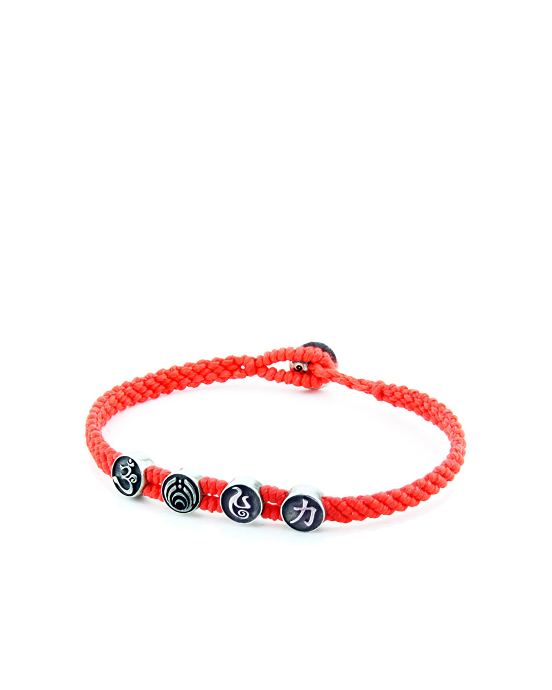 Strenght Symbols Flat Braided Silver Bracelet