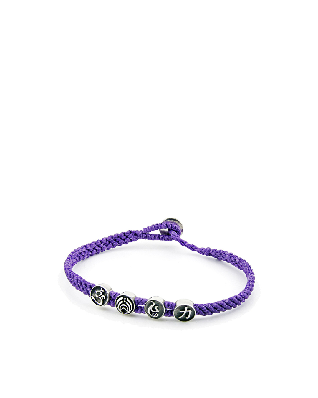 Strenght Symbols Flat Braided Silver Bracelet