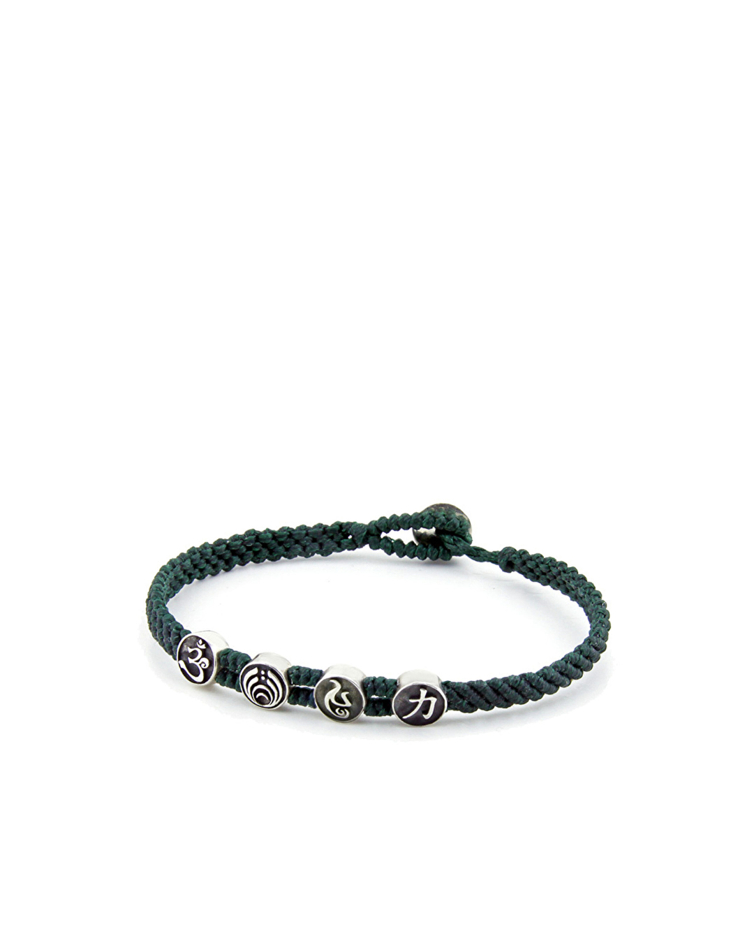 Strenght Symbols Flat Braided Silver Bracelet