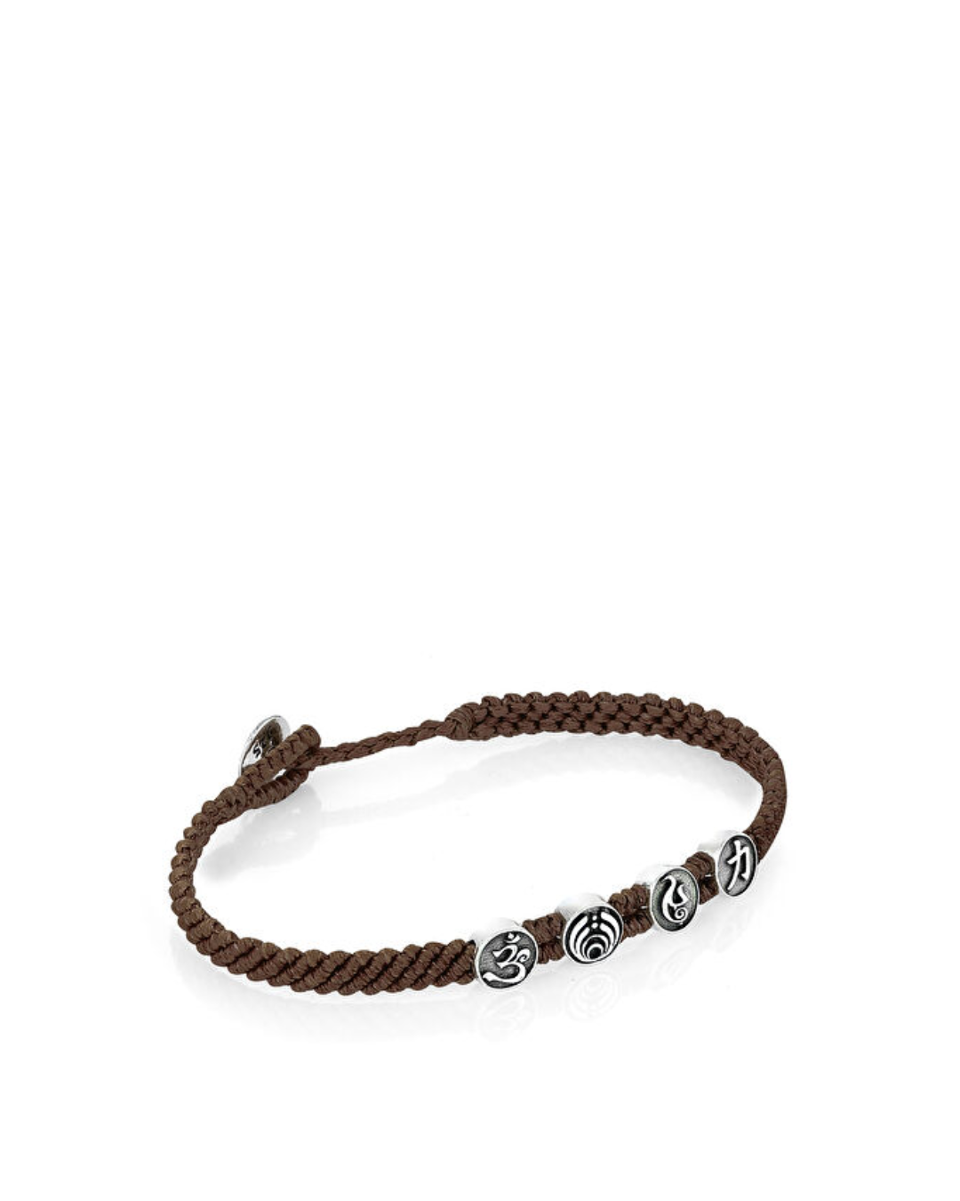 Strenght Symbols Flat Braided Silver Bracelet