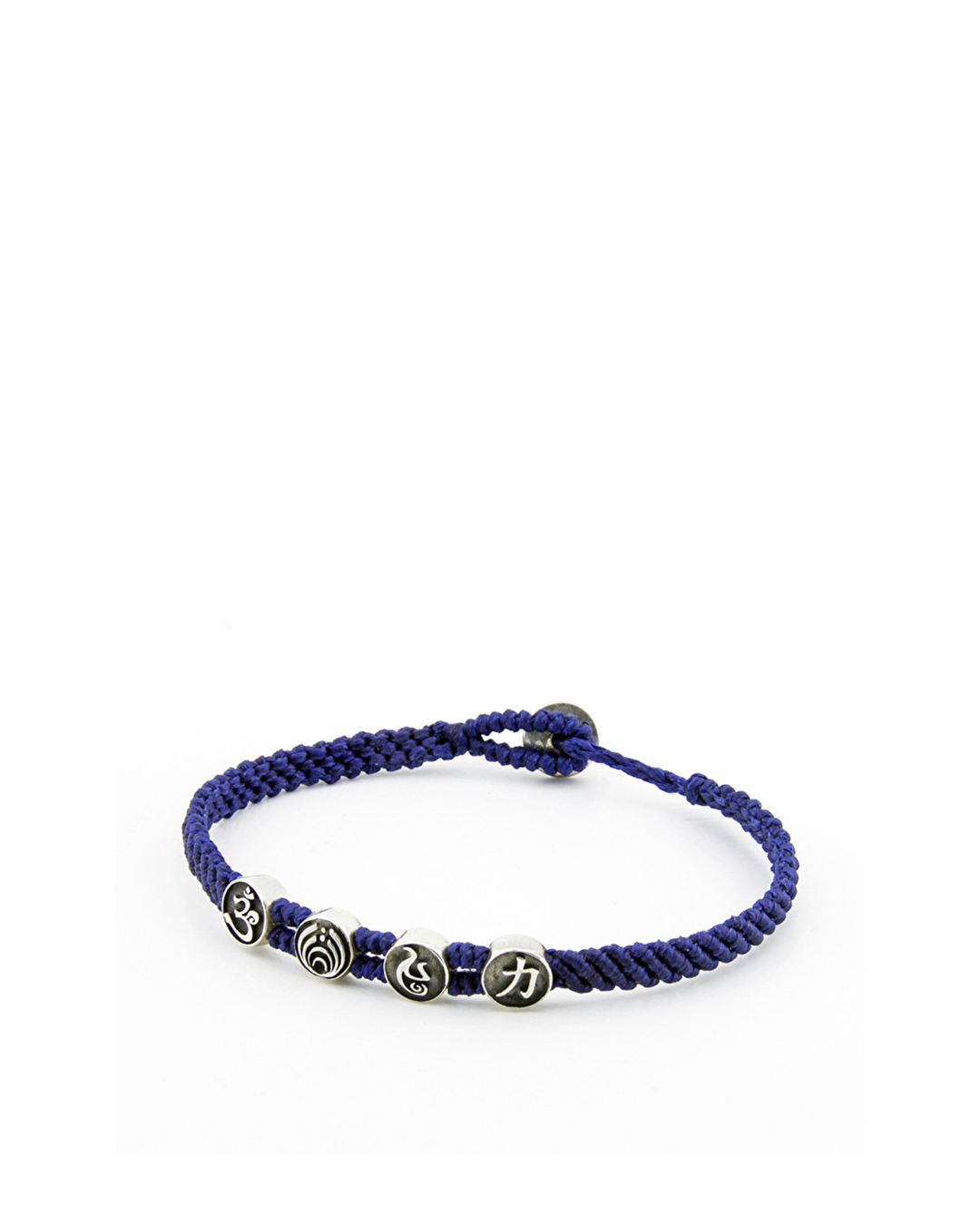 Strenght Symbols Flat Braided Silver Bracelet