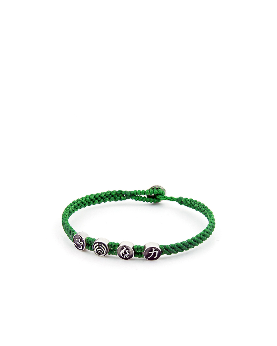 Strenght Symbols Flat Braided Silver Bracelet