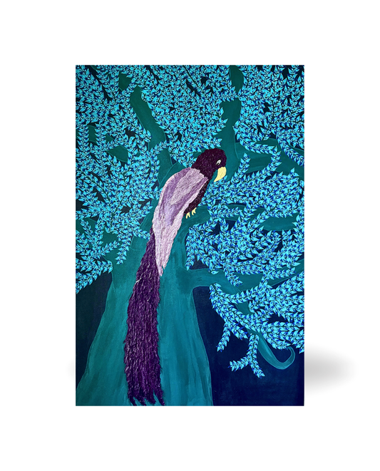 The Bird 60x90cm Neo-Organic Surrealist Mixed Media Painting