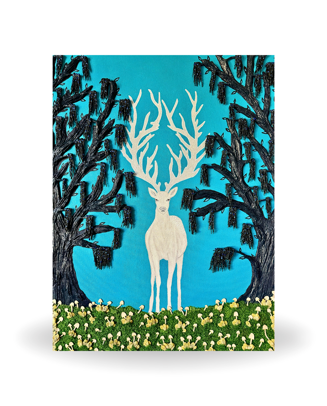 The Deer 60x90cm Neo-Organic Surrealist Mixed Media Painting