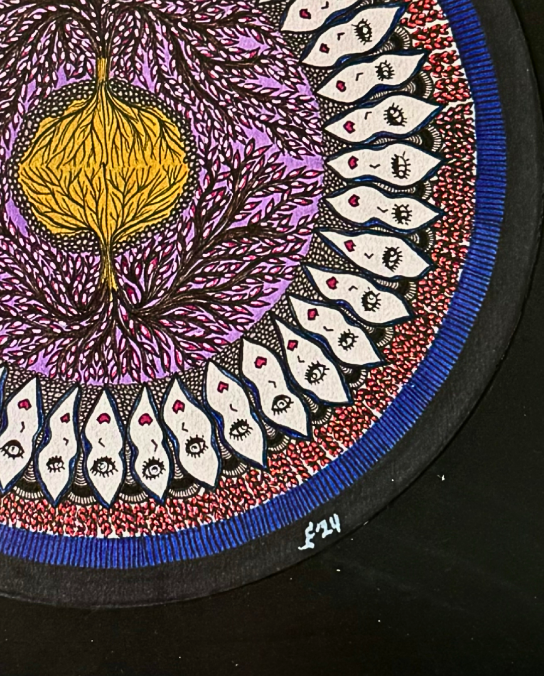 The Round Root 31.5x31.5cm Neo-Organic Surreal Drawing