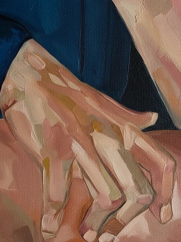 The Touch 80×120cm Figurative Expressionism Surrealism Oil Painting