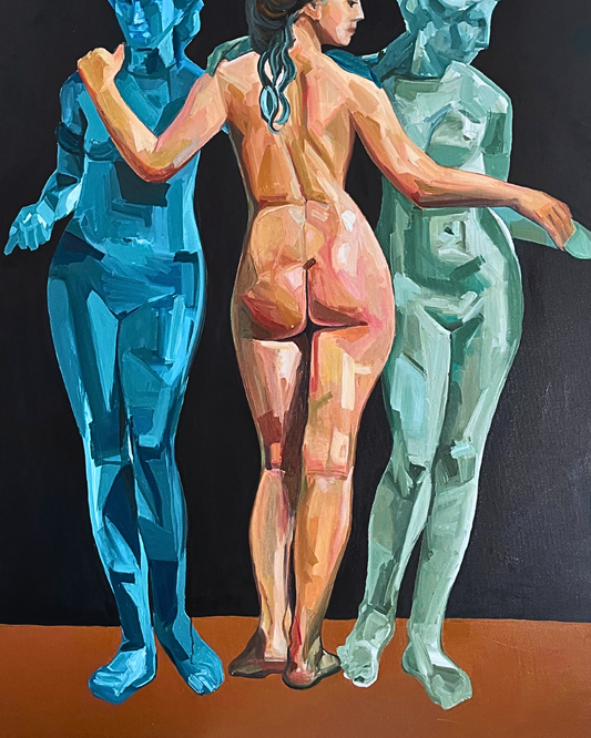 Three Beauties 130×170cm Figurative Expressionism Surrealism Oil Painting