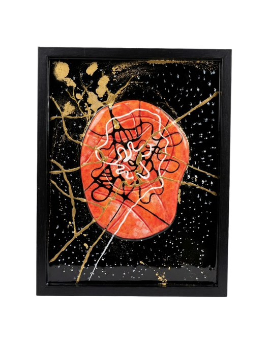 Transcendence Series ‘’Beginning’’ 35 x 43.5 cm Handmade Ceramic & Mixed Media Sculpture