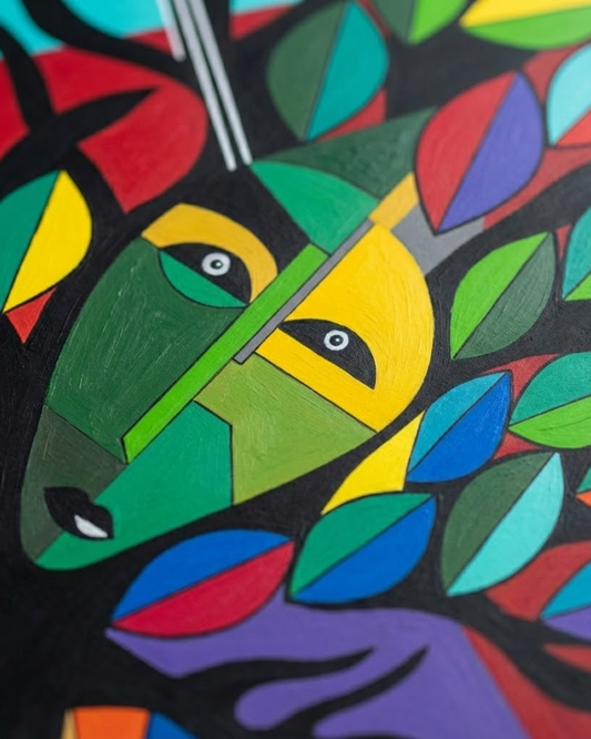 Tree of Life 100 × 80 cm Symbolic Geometric Oil Painting On Canvas