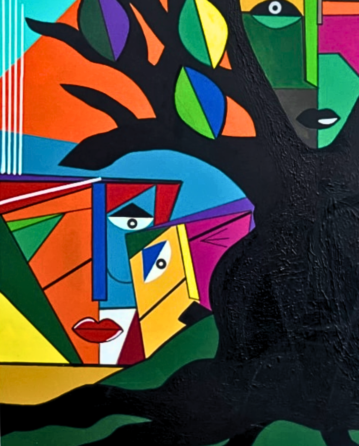 Tree of Life 100 × 80 cm Symbolic Geometric Oil Painting On Canvas