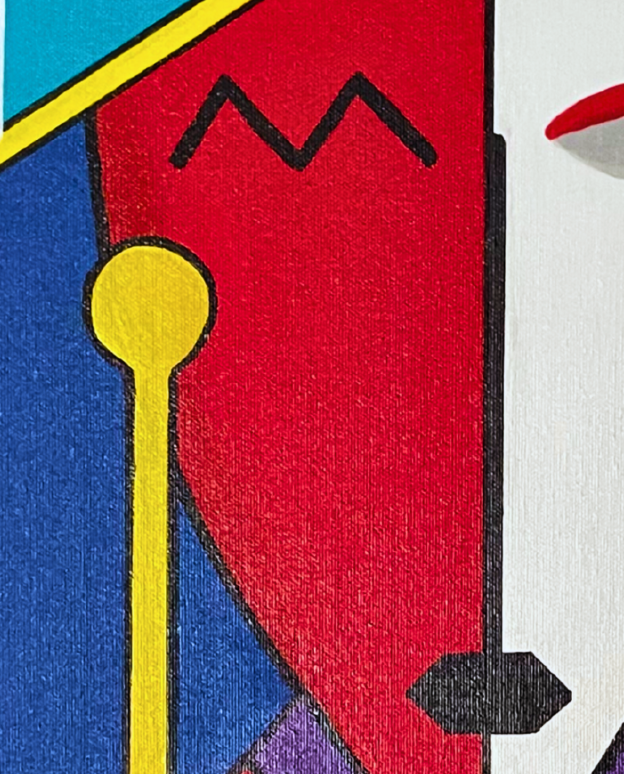 Two Faced Mirror 80 × 60 cm Surrealist Geometric Abstraction Oil Painting On Canvas