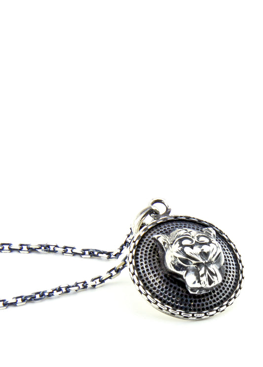 End Detailed Men’s Silver Necklace