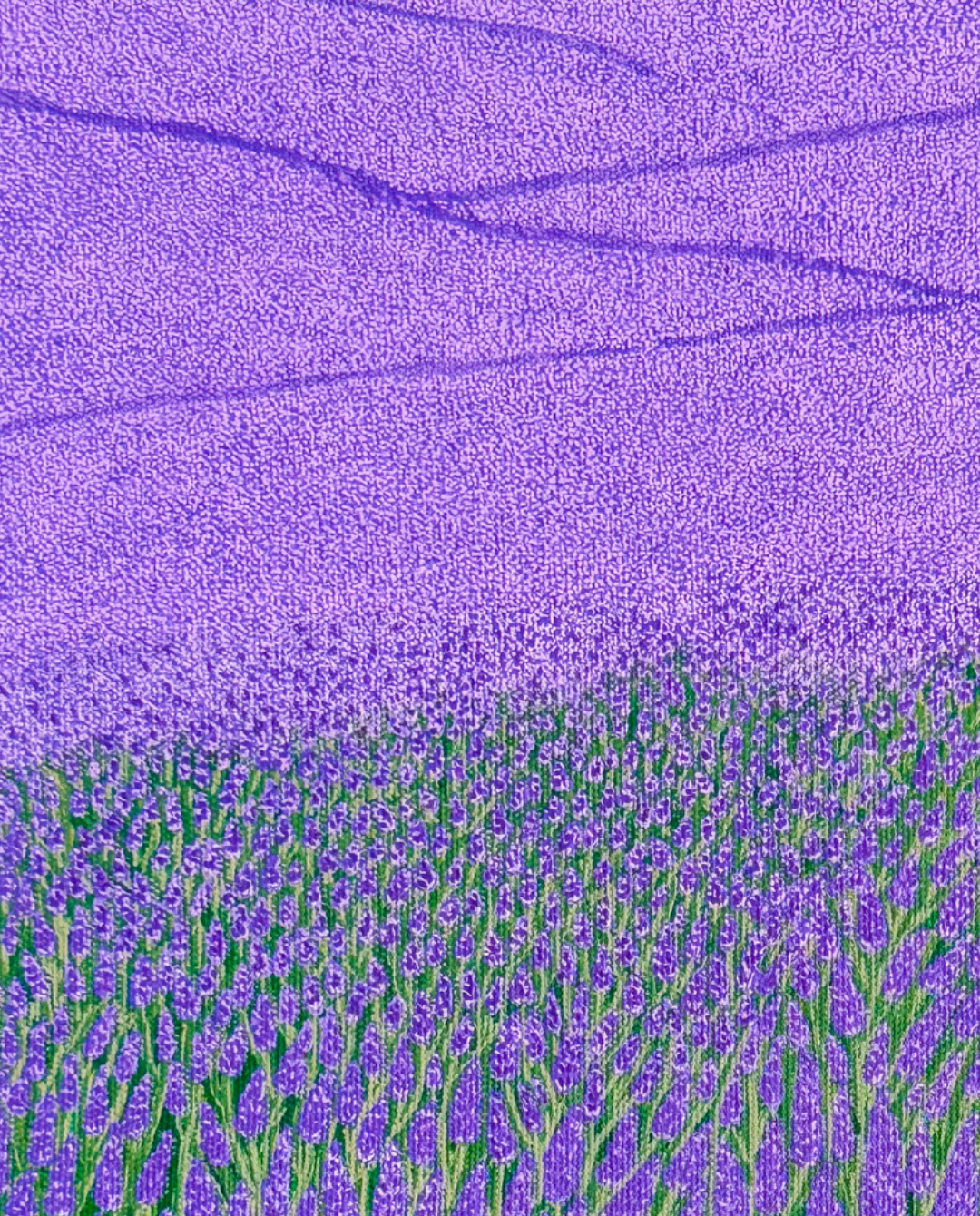 Valley of Lavenders 39.5x49cm Neo-Organic Surrealist Painting