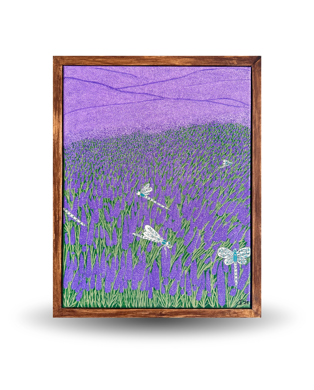 Valley of Lavenders 39.5x49cm Neo-Organic Surrealist Painting