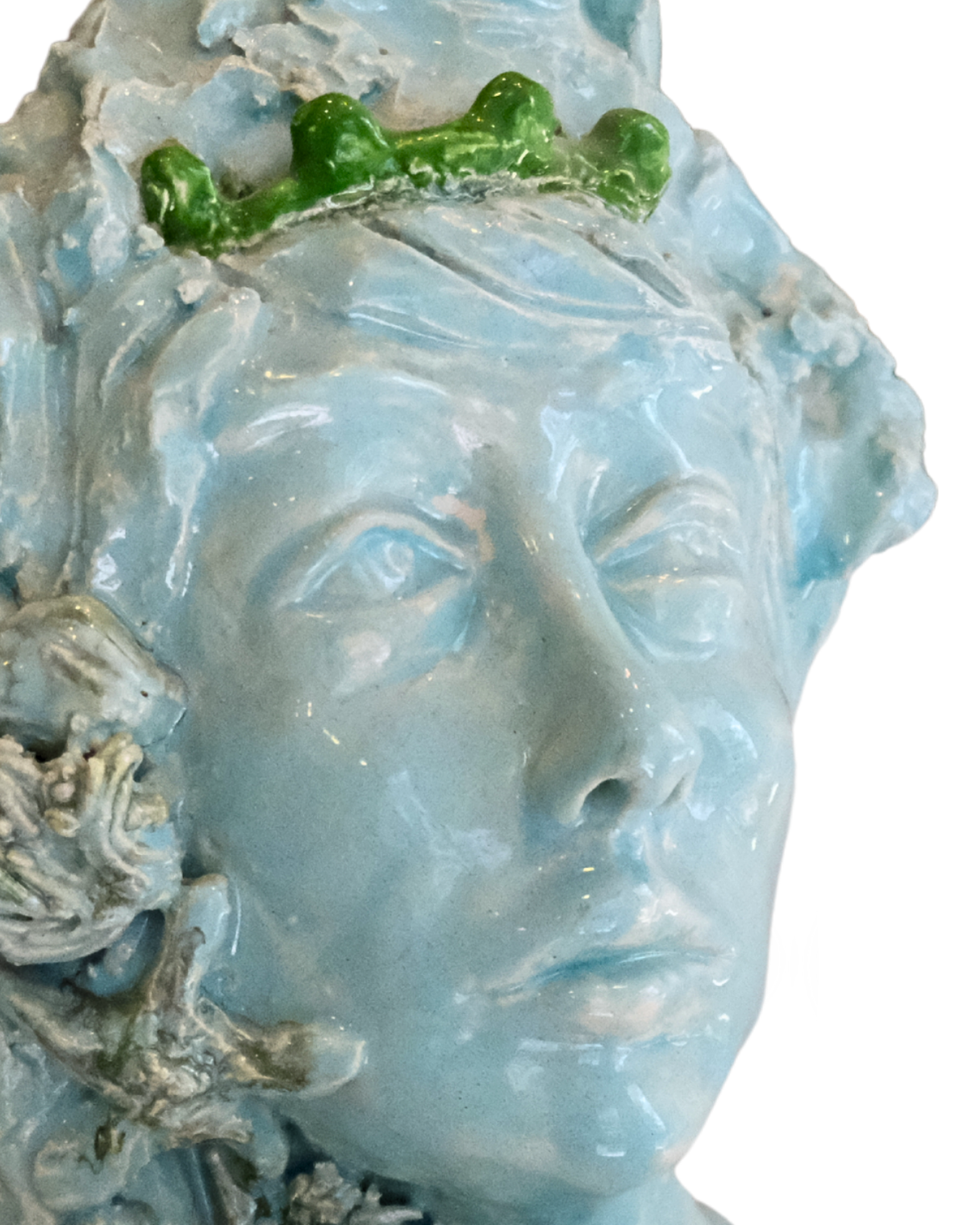 Verdant Soul Handmade Green Bust Sculpture