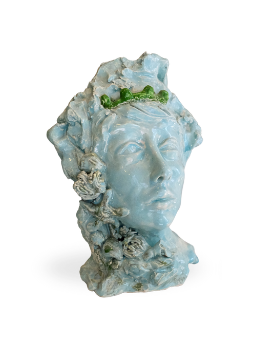 Verdant Soul Handmade Green Bust Sculpture