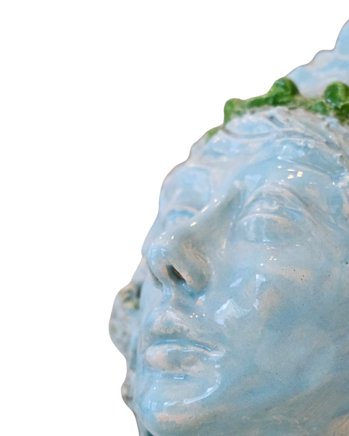 Verdant Soul Handmade Green Bust Sculpture