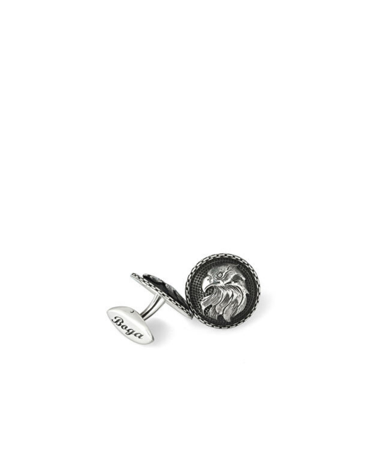 Warrior Chain Shield Eagle Silver Cufflinks
