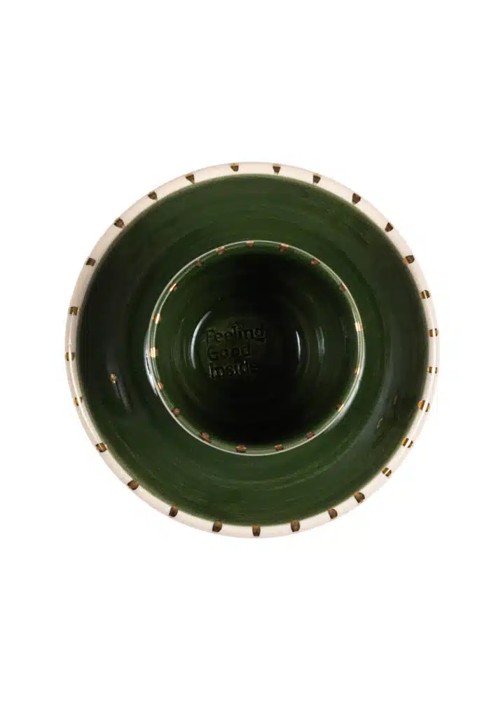 Xmas Cherry Berry Green Handmade Ceramic Turkish Coffee Cup Set
