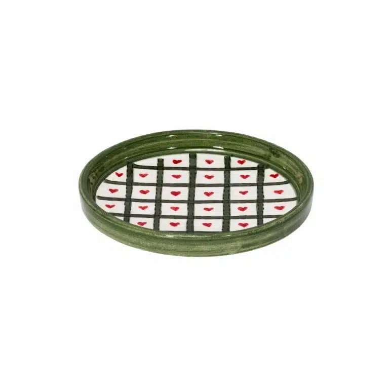 Xmas Hearts Handmade Ceramic Mini Plate