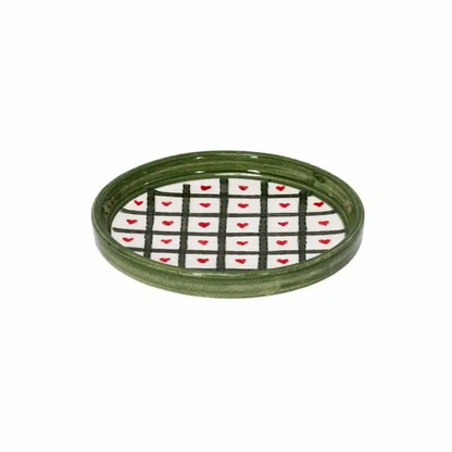 Xmas Hearts Handmade Ceramic Mini Plate