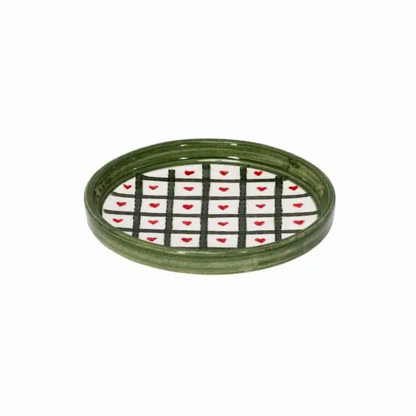 Xmas Hearts Handmade Ceramic Mini Plate