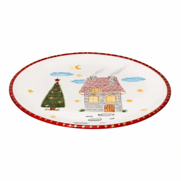 Xmas Home Handmade Ceramic 25 cm Dinner Plate