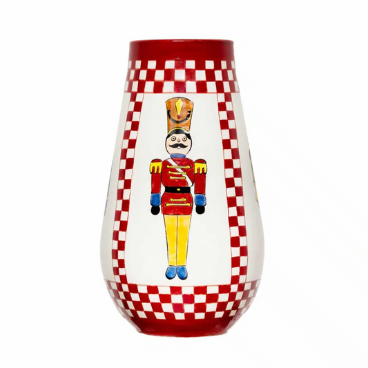 Xmas Nut Cracker Handmade Ceramic Large Vase