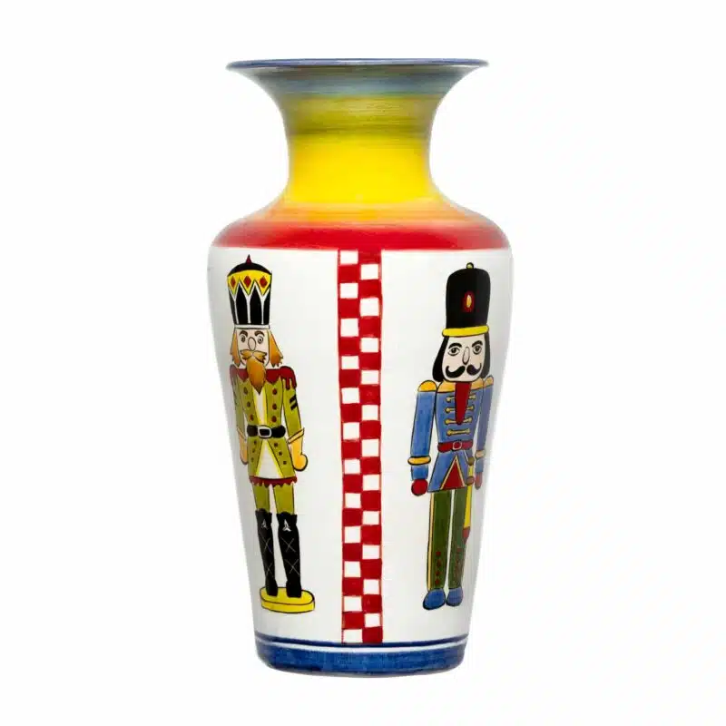 Xmas Nut Cracker Rainbow Handmade Ceramic Large Vase