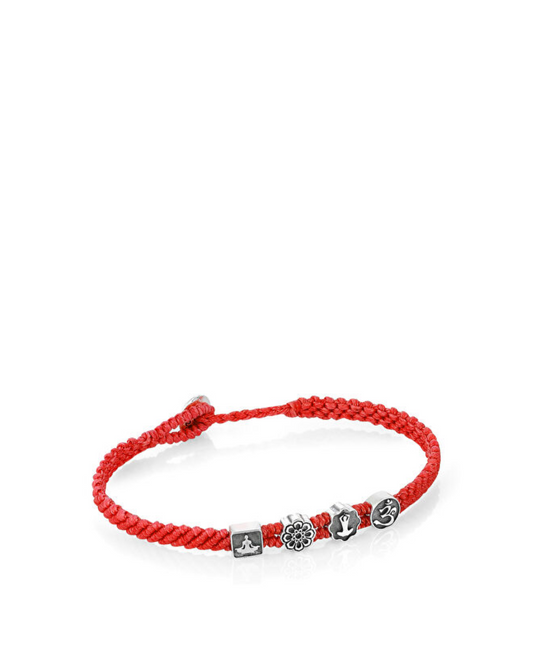 Yoga Symbols Men’s Silver Bracelet