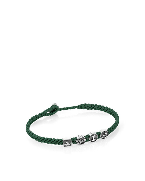 Yoga Symbols Men’s Silver Bracelet