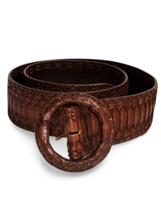 Nathalie Italian Python Leather Belt