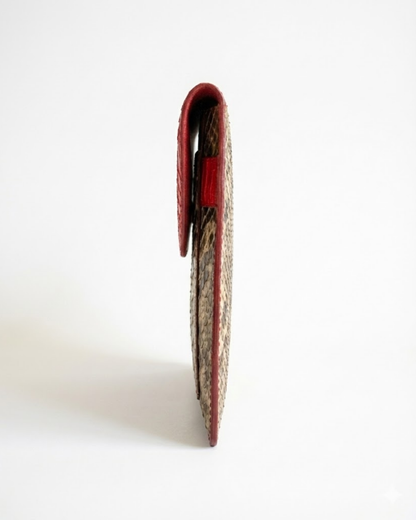 Monica Italian Python Leather Clutch Handbag